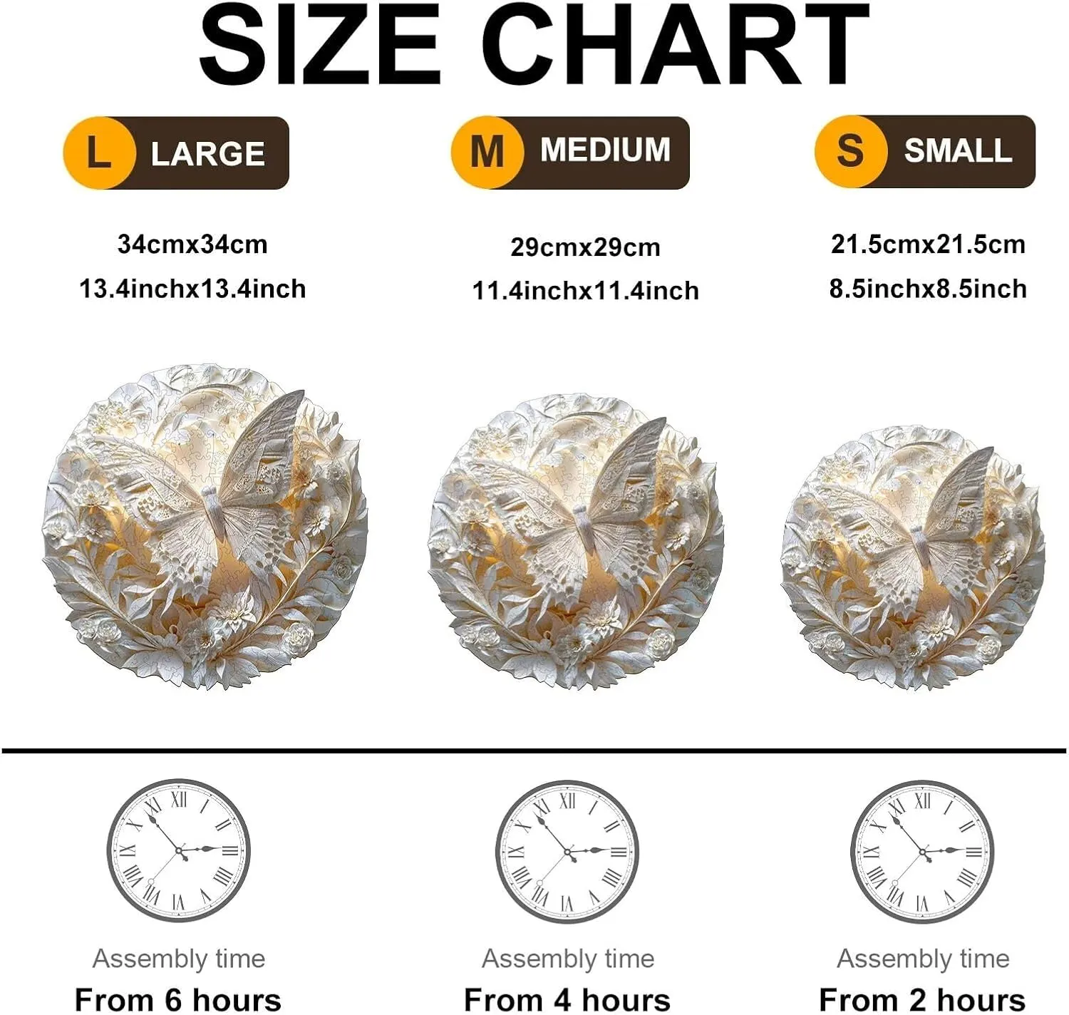 * 13.4in 3D Butterfly Puzzles 290 Pieces Adults Gifts aie dripstone swim disrupt unsophisticated Wooden 13.4 