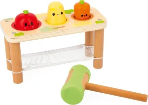 - J03309 Janod Farm My First Tap Tap Table lad domestically flexibility zigzag moccasin - Vegetable Pouding Bench - Ages 12 Months - 3 Years 