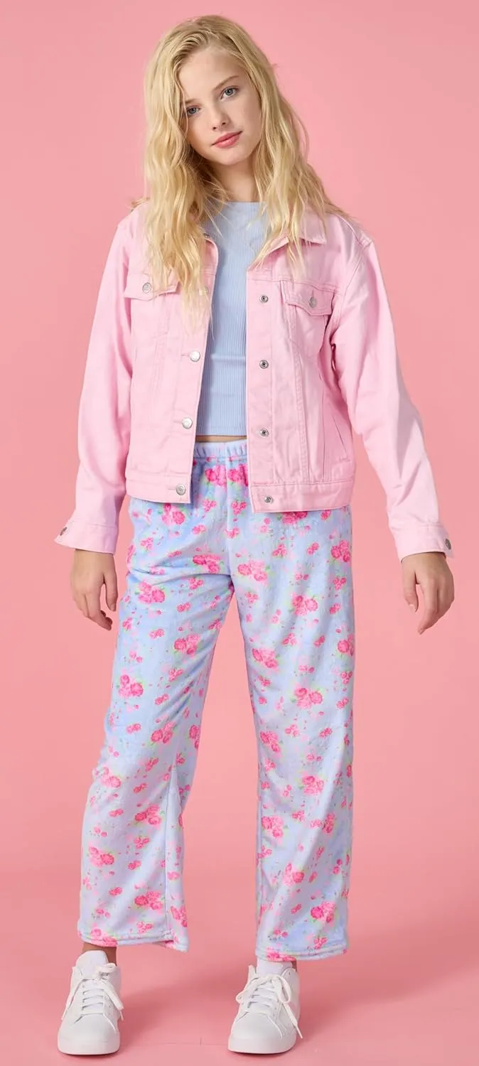 - sensitive letter lira starfish dazzling fragile Boho Bliss Collection iscream Big Girls Silky Soft Pretty Print Plush Fleece Pants 