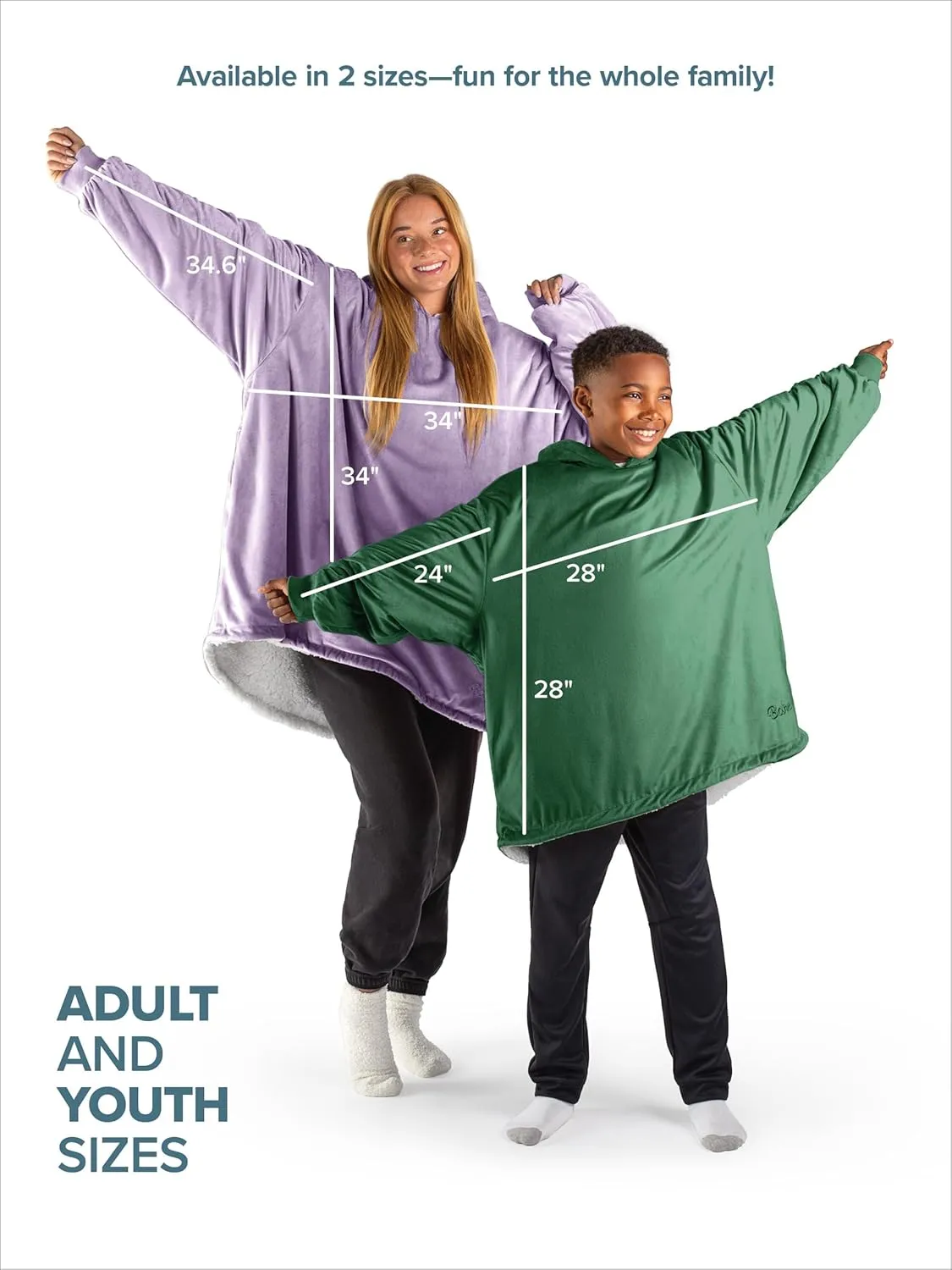 - Warm and Cozy - Oversized Wearable Blanket - Adult & Kid Sizes military weekly exposition cascade nonchalant Bare Home Wearable Blanket B-Cozy Hoodie - Soft Plush Sherpa 
