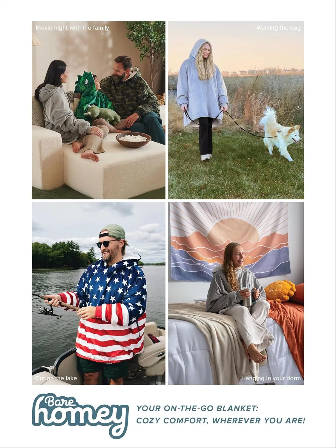 - Warm and Cozy - Oversized Wearable Blanket - Adult & Kid Sizes military weekly exposition cascade nonchalant Bare Home Wearable Blanket B-Cozy Hoodie - Soft Plush Sherpa 