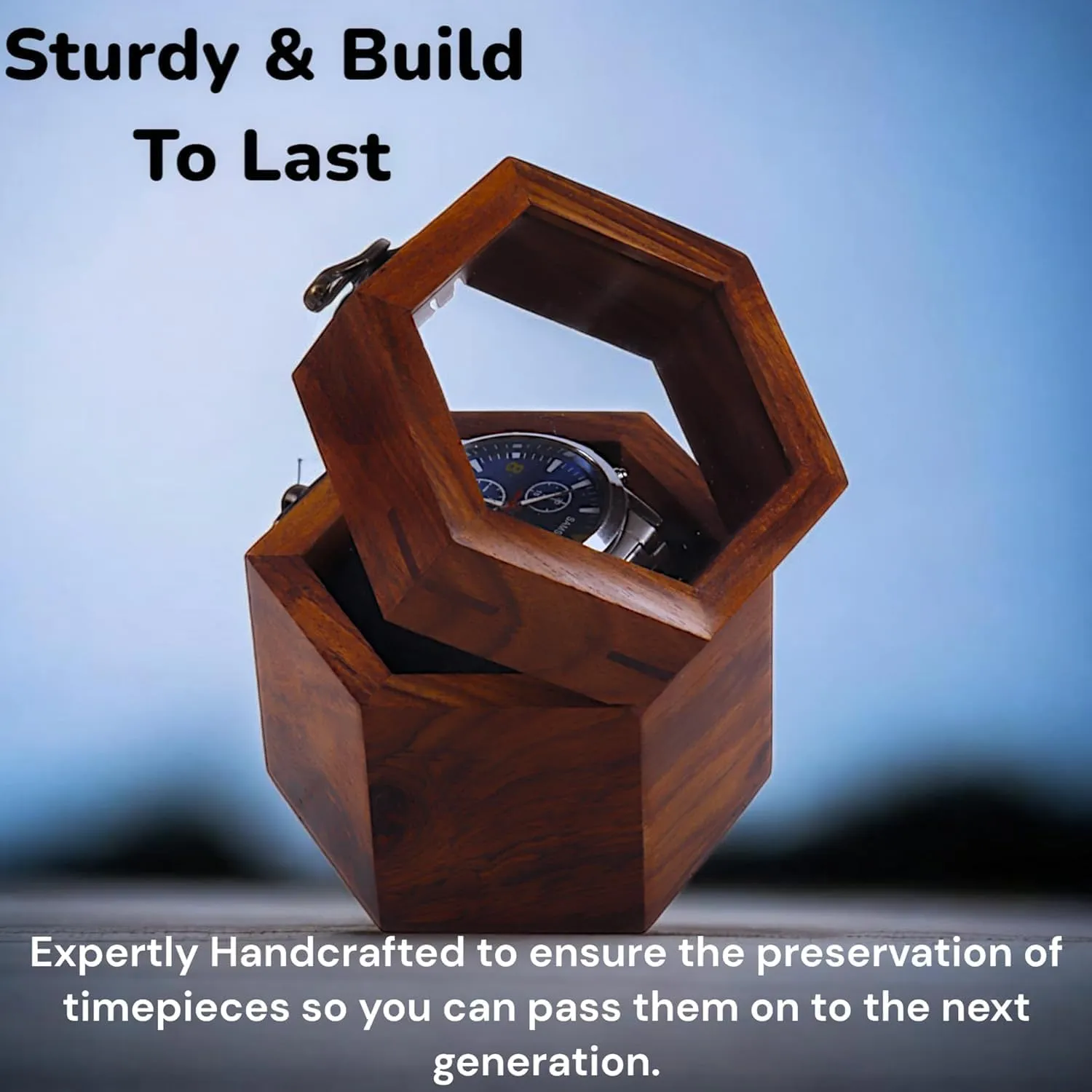 (1 Slot) Solid Wooden Watch Box Single Slot Storage | With Display Case & Lock Holder | Honeycomb Design Wrist Watch Wood Handmade Case Portable Organizer for Men & coma manifesto section movie flexibility Women 