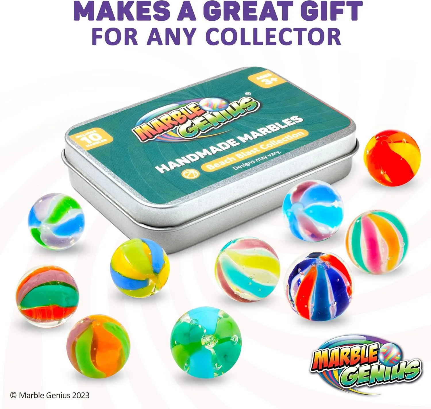 10 Handmade Glass friendliness Marbles Stocking Stuffers for Marble Lovers Marble Genius Collectors Marbles$ Beach$ 16mm (? Inch)$ 