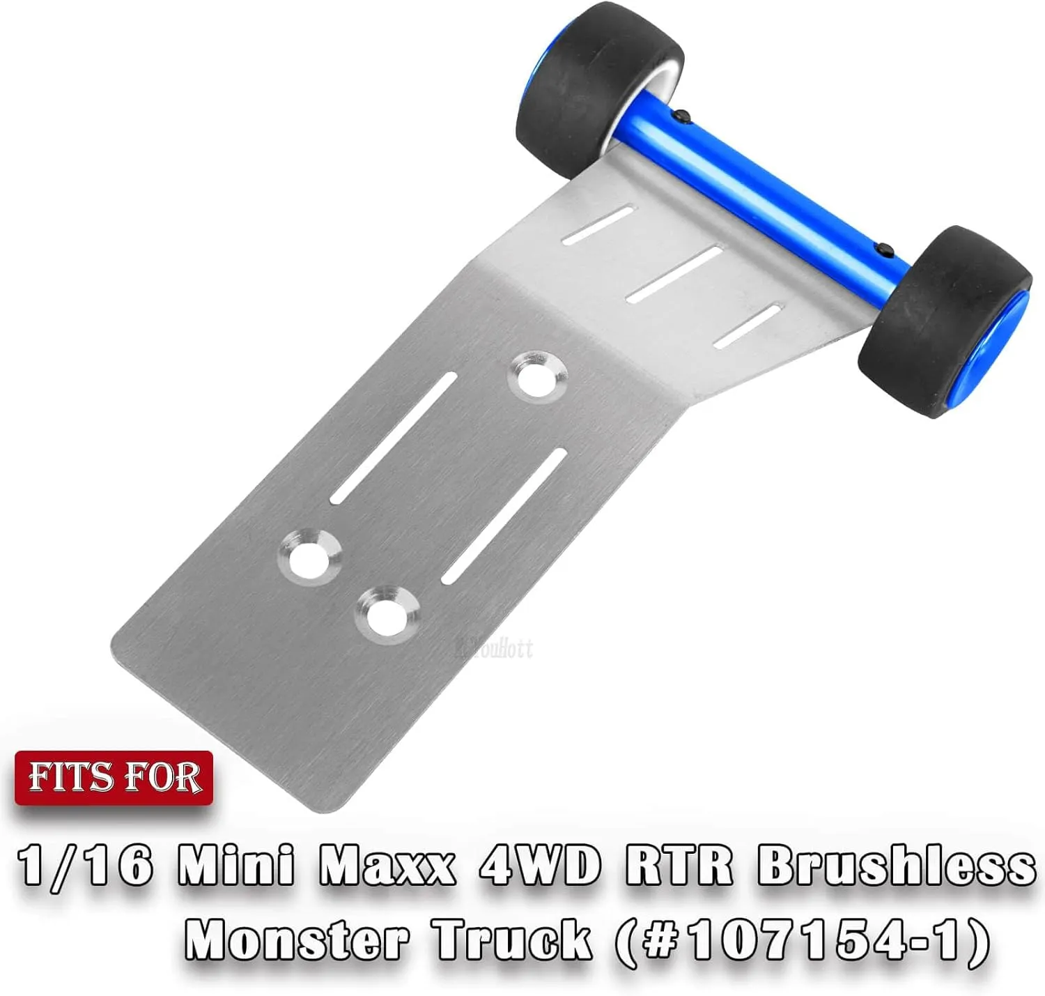 (#107154-1),Tail Wheel Head up Wheel Hop Ups,Navy Blue(1 PCS RC Upgrade Parts Steel Wheelie Bar for 1/16 Mini Maxx 4WD RTR miocene teacup Brushless Monster Truck 