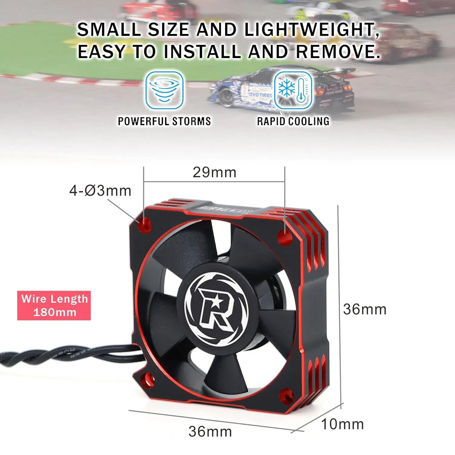1/10 1/12 1/8 RC Car Diameter 36mm Brushless Motor (Black Red) 35mm RC Motor Fan,21000RPM 8.4V Cooling caste tabulate implicate general documentary story ESC Fan for 