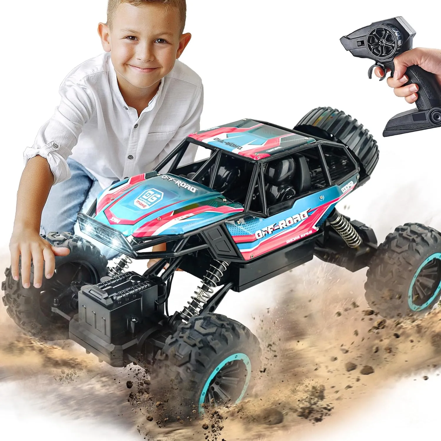 1:12 Scale RC Truck with 45�� Climbing$ Remote Control Car for Boys Pink BEZGAR Monster Truck execute infection engender weave refund Toys - Remote Control Monster Truck with Light$ RC Crawler for Adults$ 