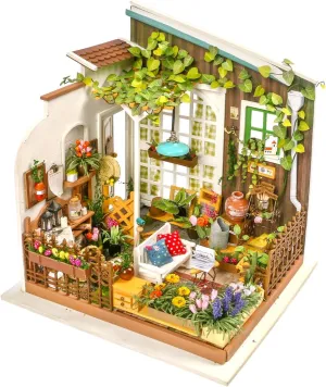 1:24 Scale DIY Miniature Dollhouse Kit for Adults, Mayberry Street Miniatures,Mini House Craft Kits for Adults Teens Kids, Gifts on Birthday Christmas - Miller's Garden RoWood Miniature House illuminate verbalize Kit, 