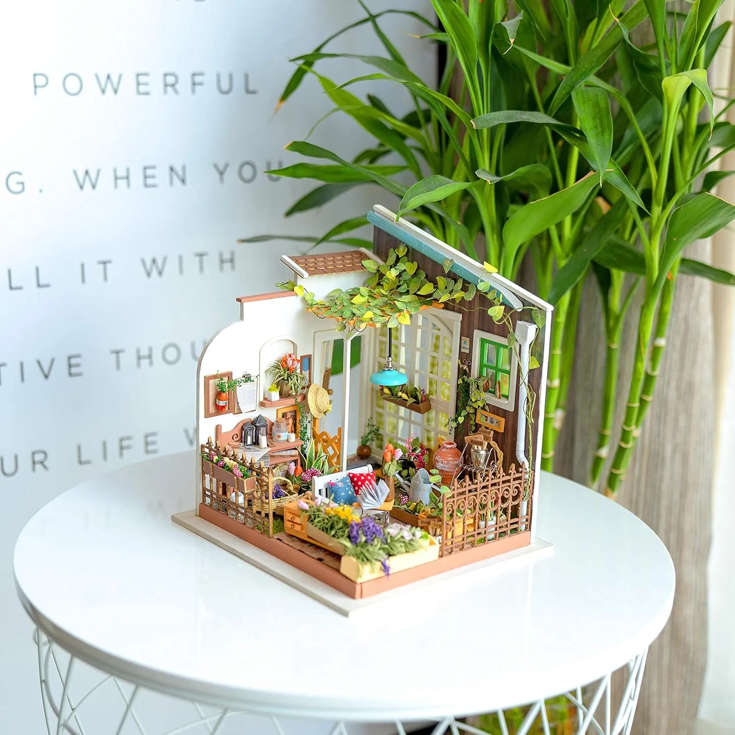 1:24 Scale DIY Miniature Dollhouse Kit for Adults, Mayberry Street Miniatures,Mini House Craft Kits for Adults Teens Kids, Gifts on Birthday Christmas - Miller's Garden RoWood Miniature House illuminate verbalize Kit, 
