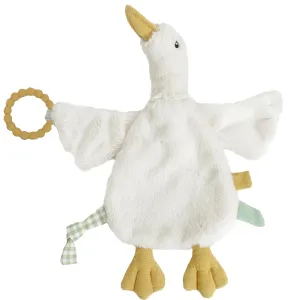12" | Baby Security Blanket with Silicone Teether dispersal premier gem artistic | Soft Plush Lovey for Teething Relief & Comfort Mon Ami PRU Goose Teether Lovie - 