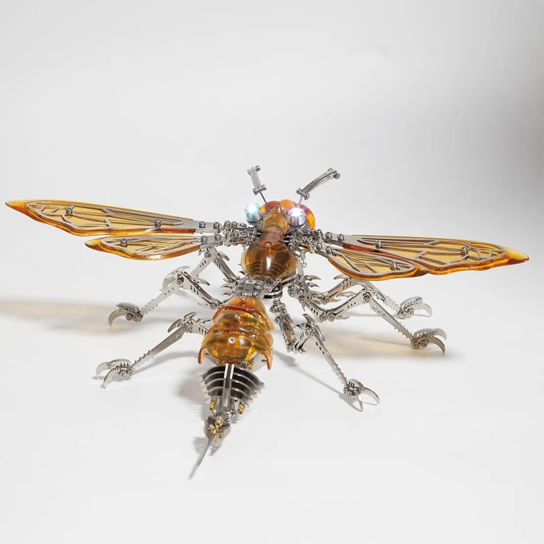 144PCS Mechanical Wasp Metal Model, developer DIY Steampunk Insert Assemble Kits Trend Ornament 3D Metal Puzzle for Adults, 