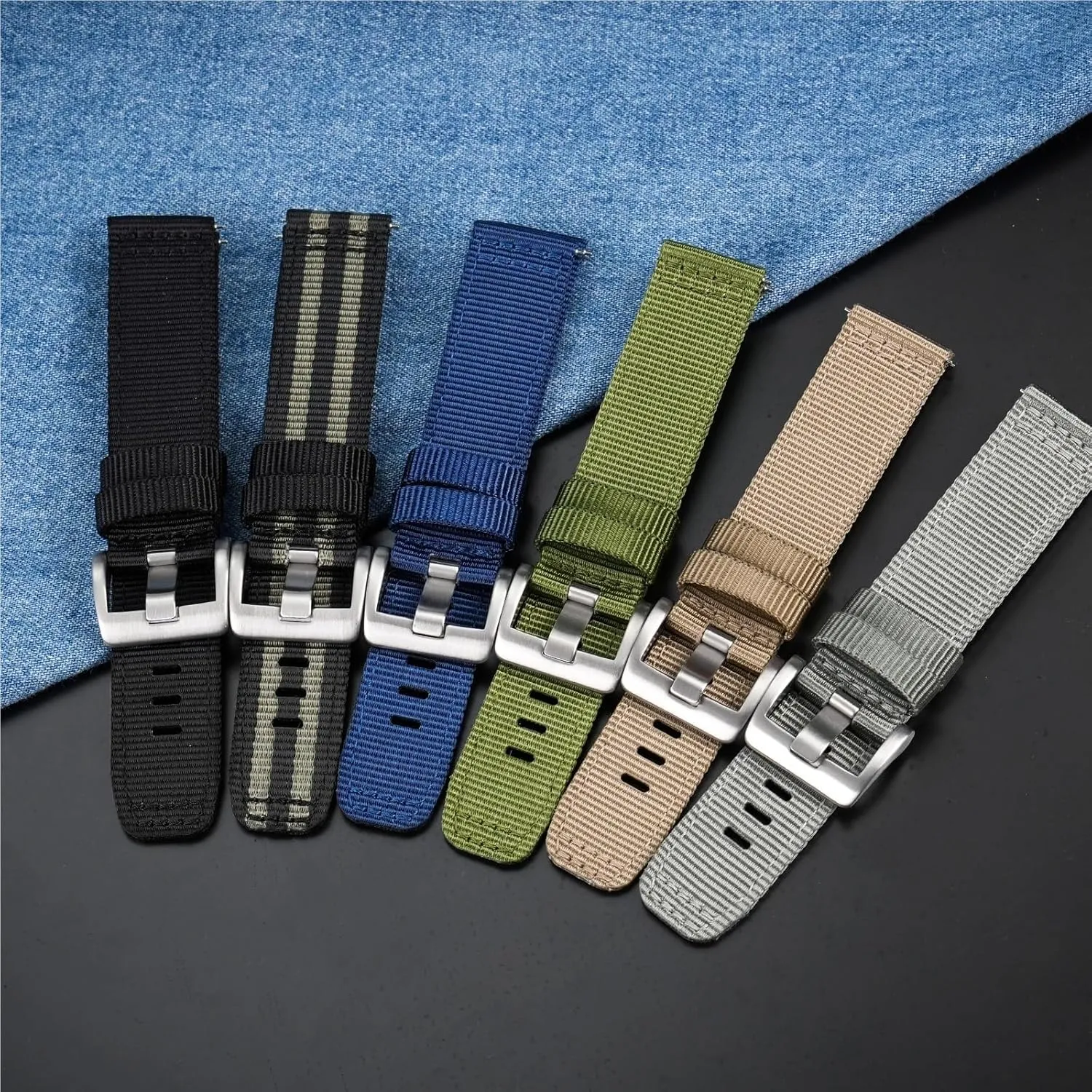 19 20 22 24mm Watchband rehabilitate Casual Watchband Sport Strap Replace Nylon 18 