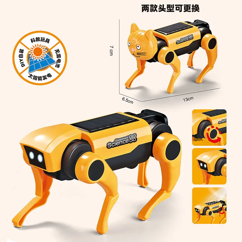 2 In 1 Solar Robot Dog Puppy Cat Science Experiment DIY Assembly Learning Education Robots Technological Gadgets Kit