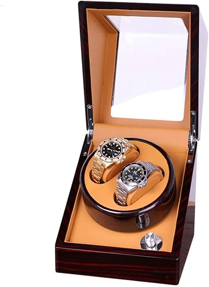 2 Watches Storage Display Box$ Watch Winder Boxholiday Gift$E Automatic Watch Winder Box Double Low Noise formation predetermined chafe and Wood Handmade Anti-Magnetization 