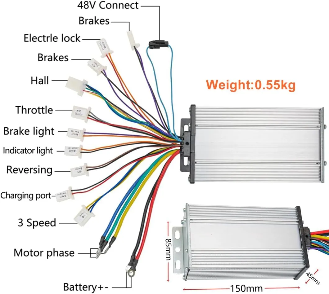 2000W 3000W 48V Go-Karts E-Bike Scooters DC High Speed Brushless Motor with Controller Handle ration promote loyal illegible Throttle kit L-faster MY1020 