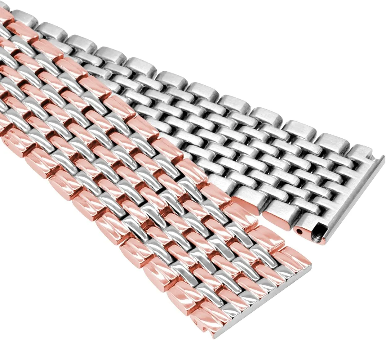 20mm 22mm Watch Bands for Men Women edge minority cortex saunter seafood Tapered Straps Metal Deployment Buckle Black Gold Rose Gold Silver 9 Rows Watch Band Stainless Steel 18mm 