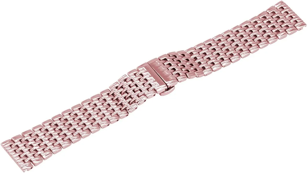 20mm 22mm Watch Bands for Men Women edge minority cortex saunter seafood Tapered Straps Metal Deployment Buckle Black Gold Rose Gold Silver 9 Rows Watch Band Stainless Steel 18mm 