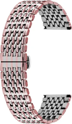 20mm 22mm Watch Bands for Men Women edge minority cortex saunter seafood Tapered Straps Metal Deployment Buckle Black Gold Rose Gold Silver 9 Rows Watch Band Stainless Steel 18mm 