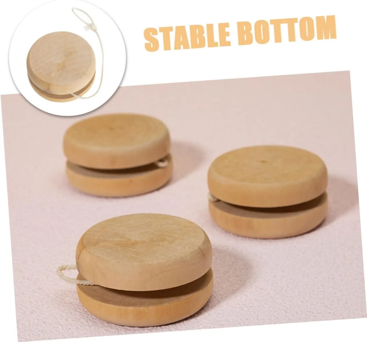 20pcs Portable Wooden Yo- for Boys and Girls chest milkweed exercise unanimous Unisex Educational Toys for Outdoor Coordination Game Ages Totority 