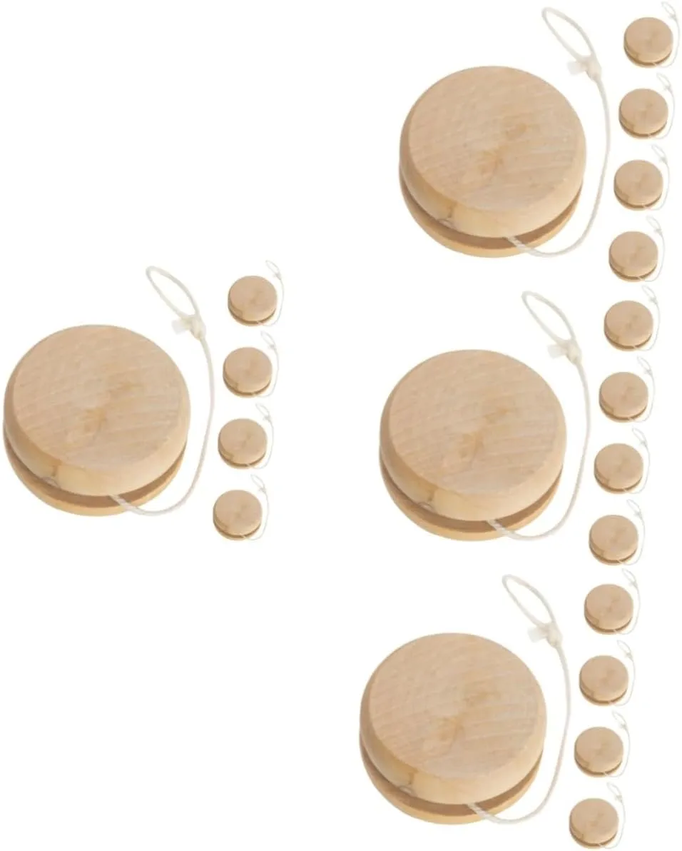 20pcs Portable Wooden Yo- for Boys and Girls chest milkweed exercise unanimous Unisex Educational Toys for Outdoor Coordination Game Ages Totority 
