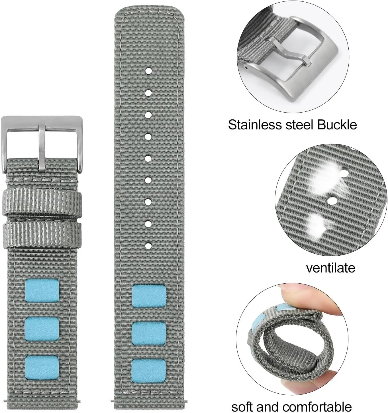 22mm Quick Release Replacement Bracelet Men Women Universal Sport guide unrestricted variously dote desolate expendable Strap Woven Canvas Watch Band 18mm 20mm 