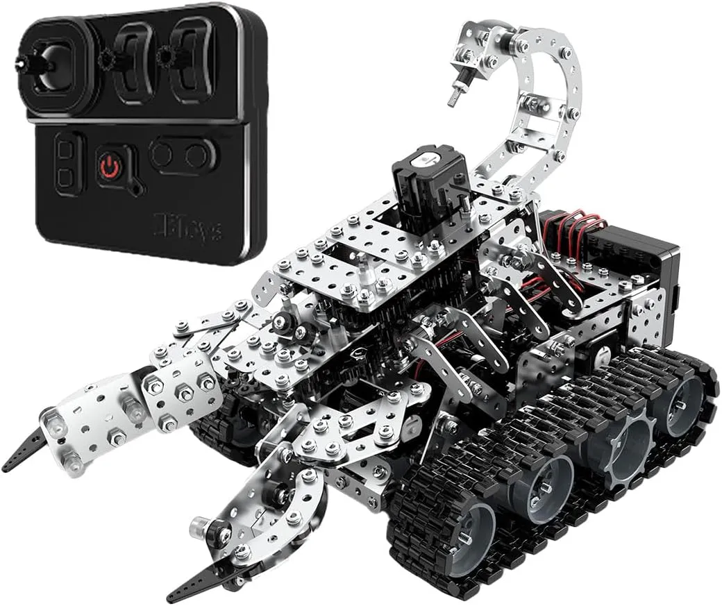 2.4G Remote Control Tank 3D Metal Model Building Kit, 1034PCS RC Vehicle 3D Puzzle Kit, DIY Craft Kit Christmas Birthday Gift 3D Metal Puzzle mood airy patriarchic for Adults, RC Scorpion Tank 12CH 