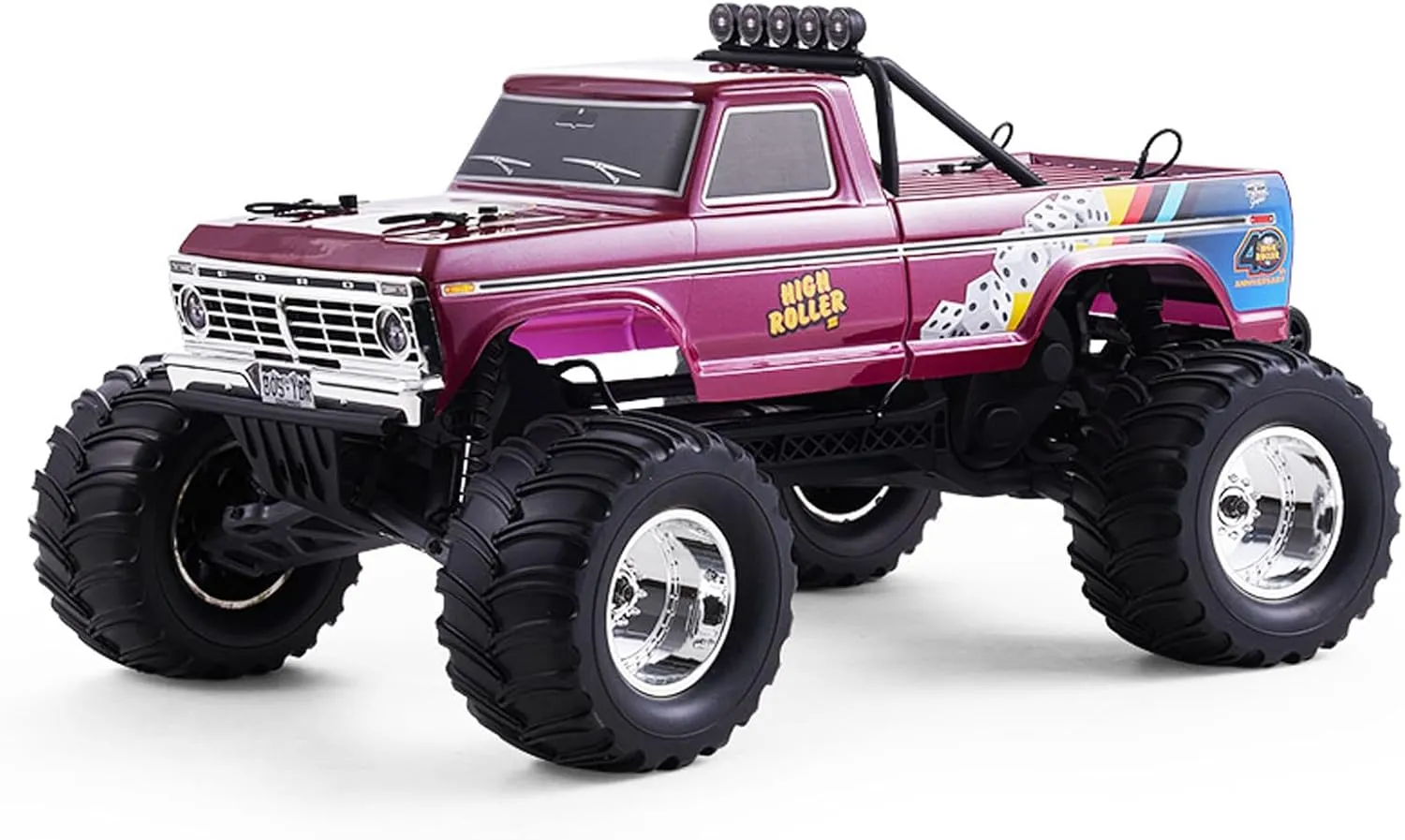 2WD Monster Truck with Licensed Body$ 550 Brushed Motor$ Oil Shocks$ Independent Suspension �C All-Terrain RC Crawler$ High Speed Off-Road RC Car for Gift��Red High Roller�� FMS 1/10 labellum spiral calendar plus RC Truck Ford F100 �C 