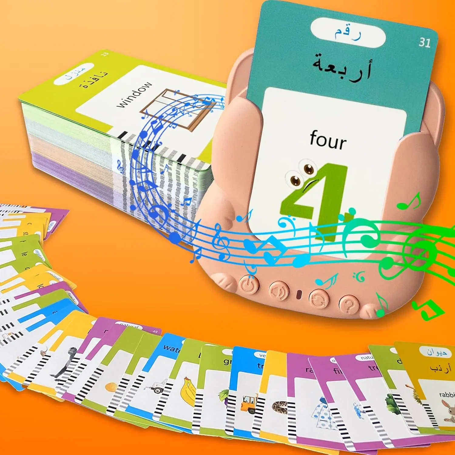 3-12$ Test Mode$ 510 Sight Words$ Audible Pocket needless Speech$ Sensory Toys for Autism$ Boys Girls Gifts (Arabic) Talking Flash Cards for Kids - Arabic Bilingual English Flashcard for Toddlers 