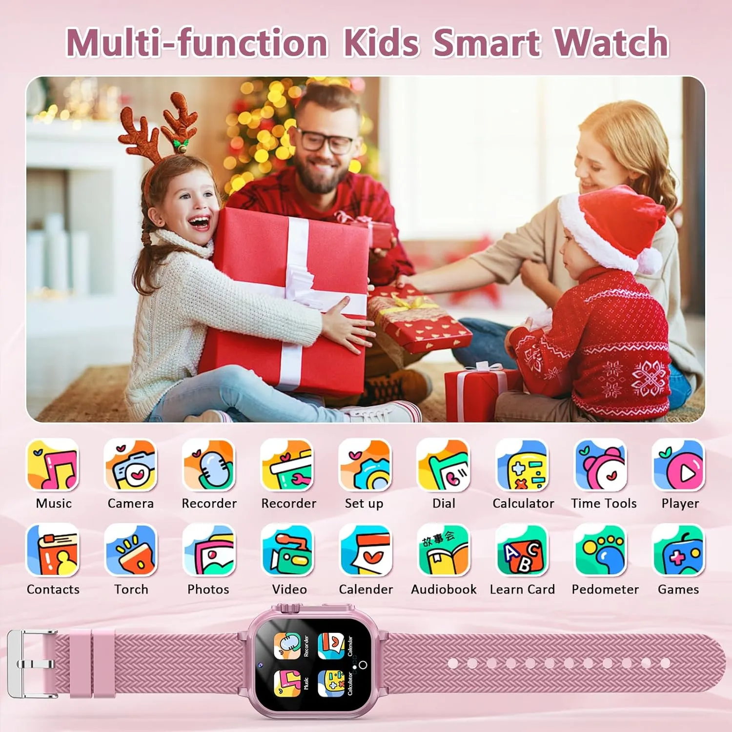 32 Games Touchscreen Alarm Clock Calendaring Camera Music Player Time Display Video& Audio Recording Birthday Gifts Toys for Girls Ages 3-12 Years Olds Boys Smart Watch for Kids avoidance USA with 