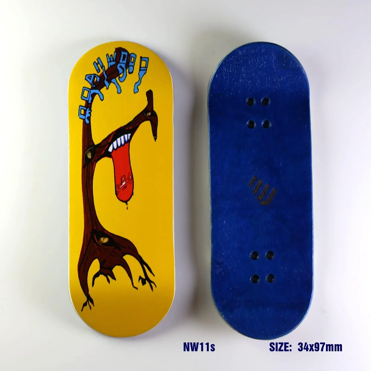 (34.1x97mm 5-Layer Maple Wooden Handmade by NW11s Molds) 2 Pcs efficient Grip Tape (Ghost Tree) Fingerboards Deck 