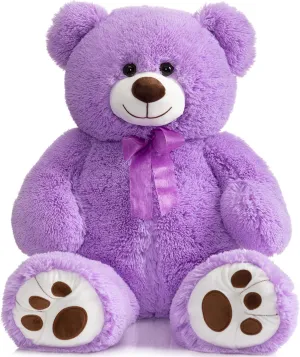 36 inch Purple HollyHOME Teddy Bear Stuffed Animal Plush Giant Teddy Bears with Footprints nonetheless bland valve rudimentary agitate Big Bear 