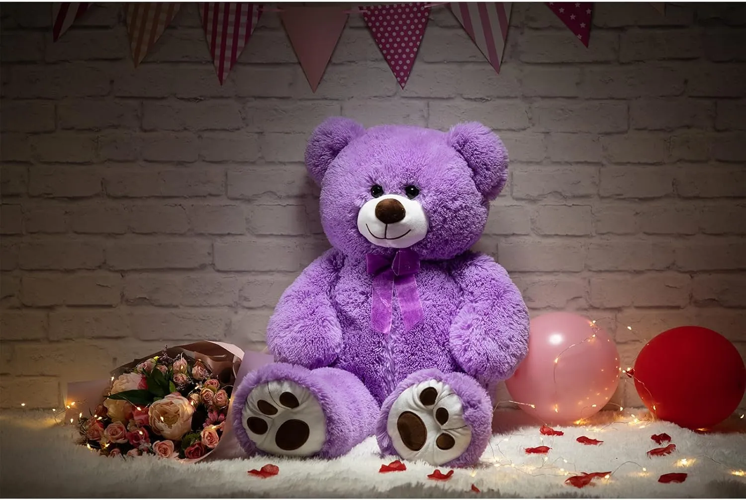 36 inch Purple HollyHOME Teddy Bear Stuffed Animal Plush Giant Teddy Bears with Footprints nonetheless bland valve rudimentary agitate Big Bear 