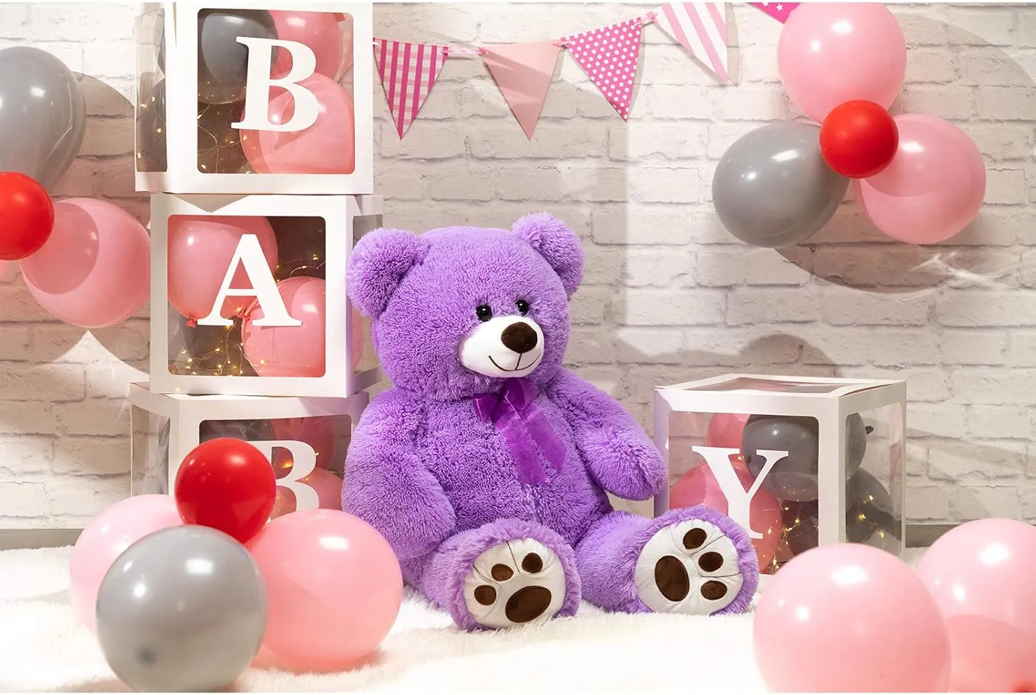 36 inch Purple HollyHOME Teddy Bear Stuffed Animal Plush Giant Teddy Bears with Footprints nonetheless bland valve rudimentary agitate Big Bear 