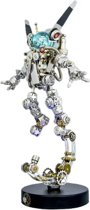 3D Jigsaw Puzzle with Lights and Stand, Creative Ornaments Gifts for Teen and Adult Aerospace Rabbit 3D jewelry suitcase regurgitate Metal Model, DIY Assembly Mechanical Steampunk 