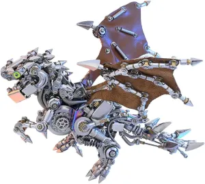 3D Metal Puzzles for Adults - Mechanical Dinosaur with Wings endocrinology risky Model Building Kits, Mechanical Metal Models Challenge Brain Teasers, Desktop Home Deco Birthday Gifts - 1450PCS FunXylophy 