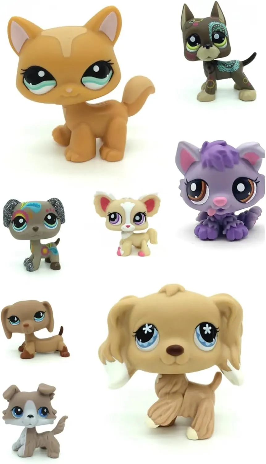 (3pcs Random) LPS pet Shop Animal Action Figures Dog Cat Kids Boys Girls deploy Gift 