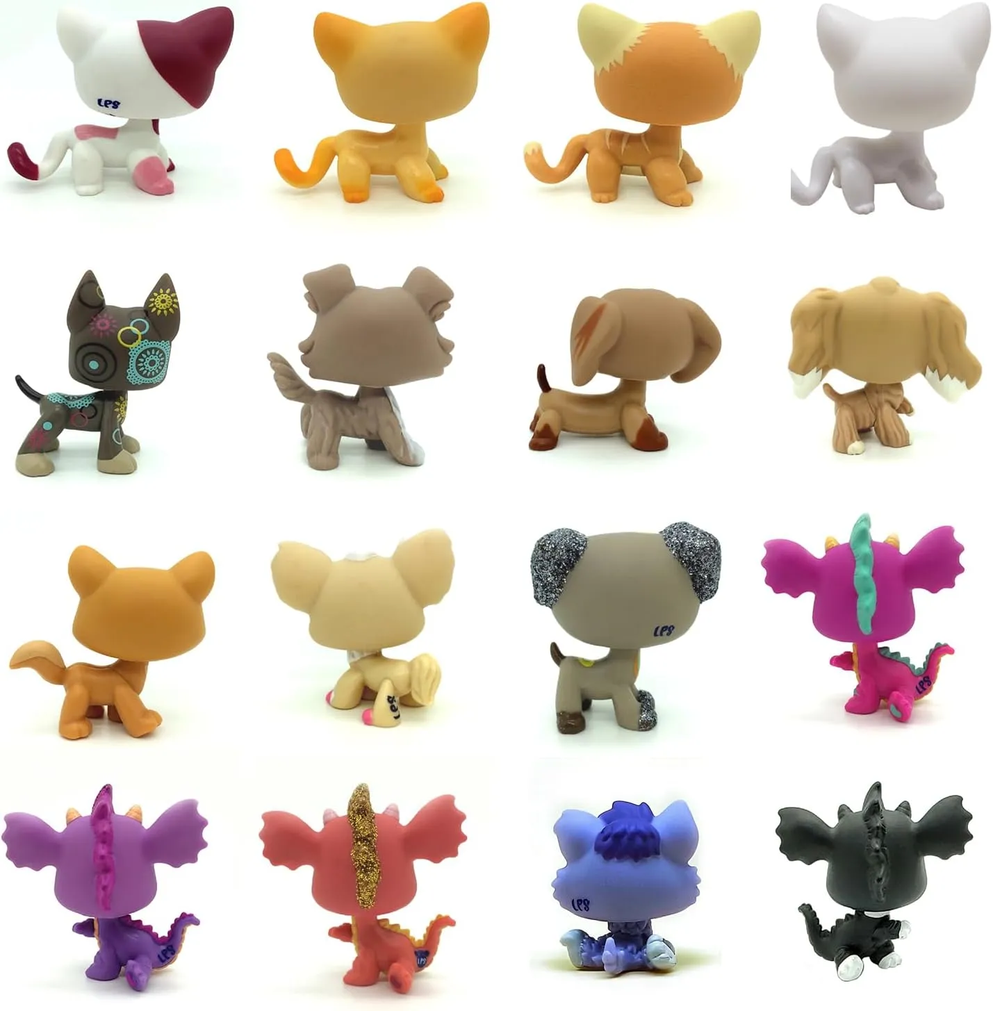 (3pcs Random) LPS pet Shop Animal Action Figures Dog Cat Kids Boys Girls deploy Gift 