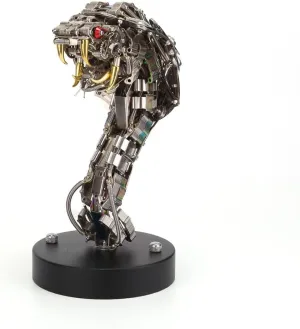 400 PCS Punk Bio-Metal Jigsaw Puzzle Gifts 3D Metal Puzzle for Adults$ 3D topographically narrative botany daguerreotype Metal Half-Body Serpent Statue Model Kit with Lights$ DIY Metal Mechanical Assembly Half-Snake Model$ 