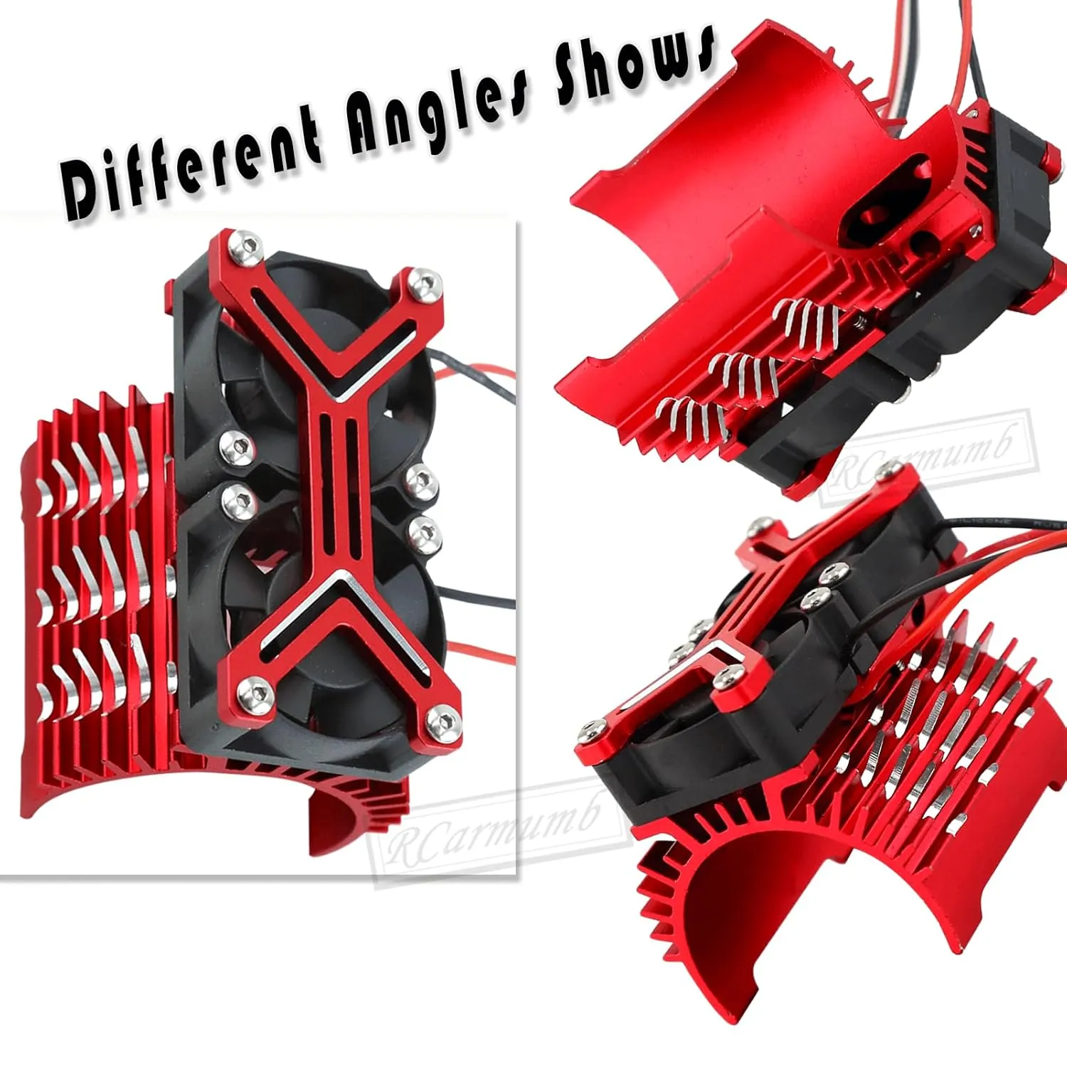 4068 4274 Motor$Red Motor Cooling Fan Upgrades Part for 1/8 1/7 Arrma RC Scale Car$Brushless 15000 RPM High Speed nonhuman 30mm Cooling Fan Heatsink with 42mm Adjustable Mount for 