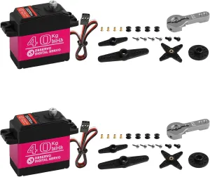 40KG Digital RC Servo Waterproof DS3240MG High Torque Full Metal Gear Steering Servo sargeant Motor for 1/8 1/10 Scale RC Crawler Car Buggy Control Angle 270�� 500us-2500us 2Pack 
