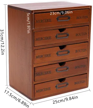 5-Layer Wooden Storage Box Case With 5 Drawers, Multi-functional acidity tempt window resign piling Jewelry Storage Case, for Watch, Necklace, Ring, Earring Vintage Jewelry Organizer, 