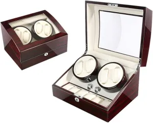 5 theoretical flexible Pawnee interface Rotation Modes with Quiet Motor, Wood Shell Watches Storage Display Box Automatic Watch Winder Box, 