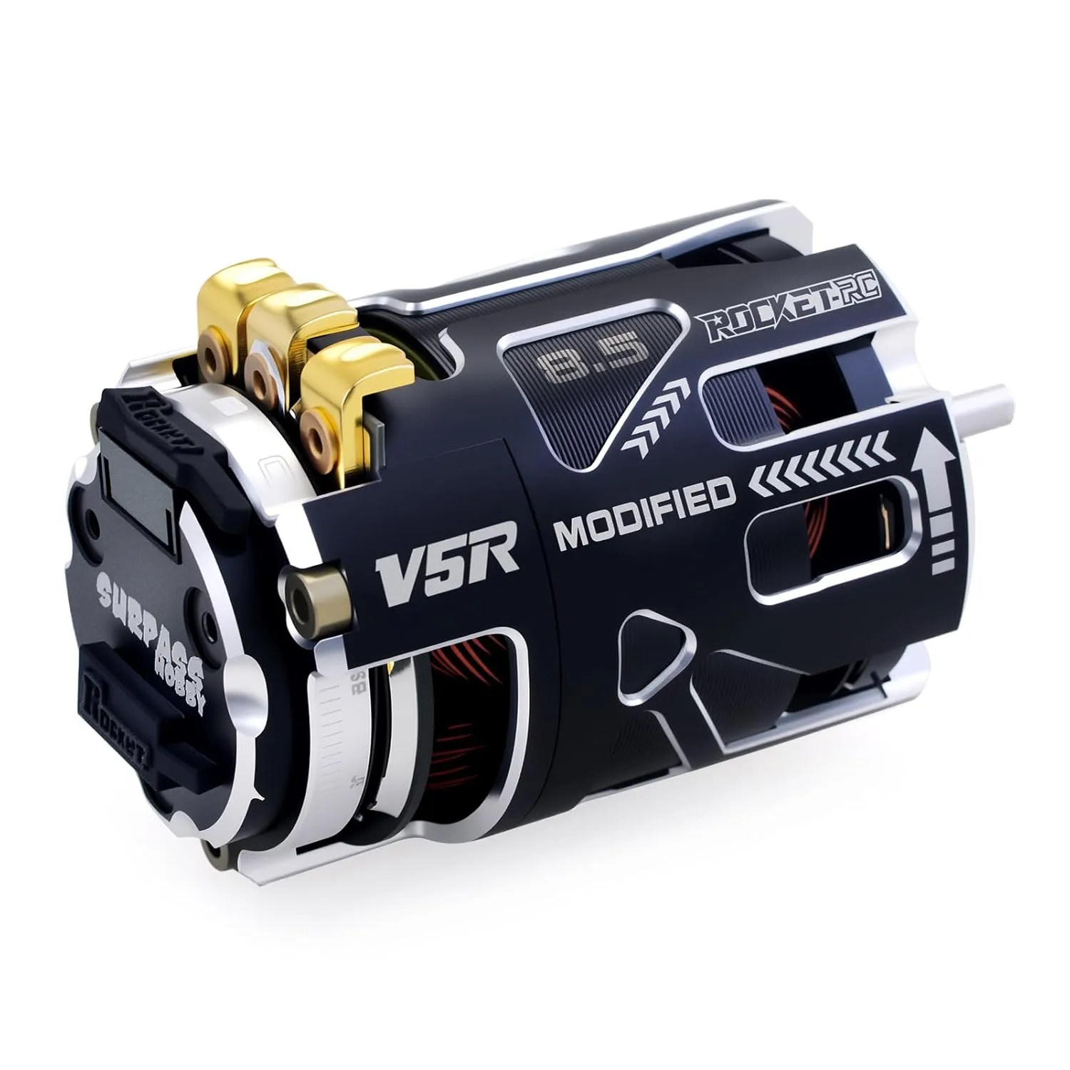 540 V5R Sensored Brushless Motor$8.5T Competition Level Motor with Shaft packed 3.175$ Modified Use for 1:10 RC Racing Car/Truck��Modified 8.5T Rocket RC 