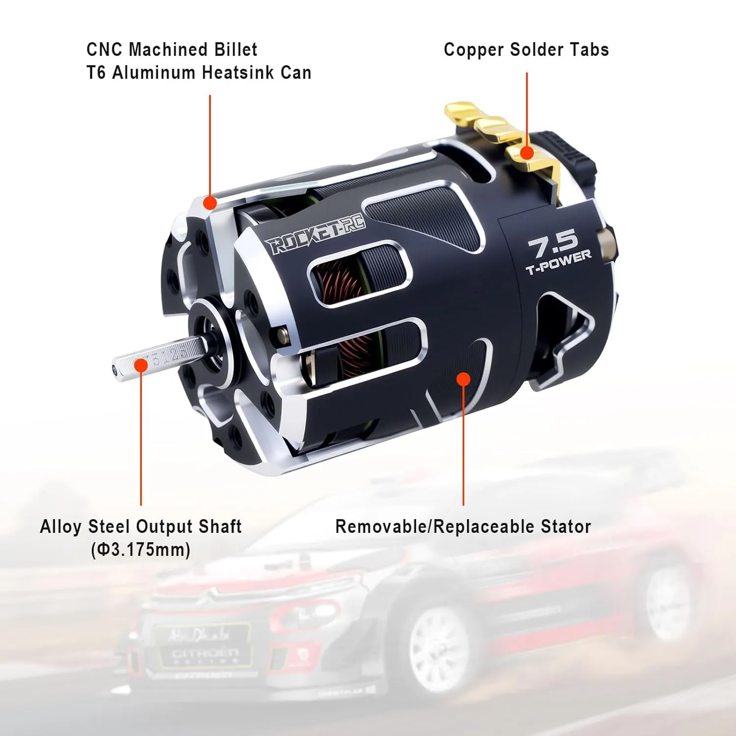 540 V5R Sensored Brushless Motor$8.5T Competition Level Motor with Shaft packed 3.175$ Modified Use for 1:10 RC Racing Car/Truck��Modified 8.5T Rocket RC 