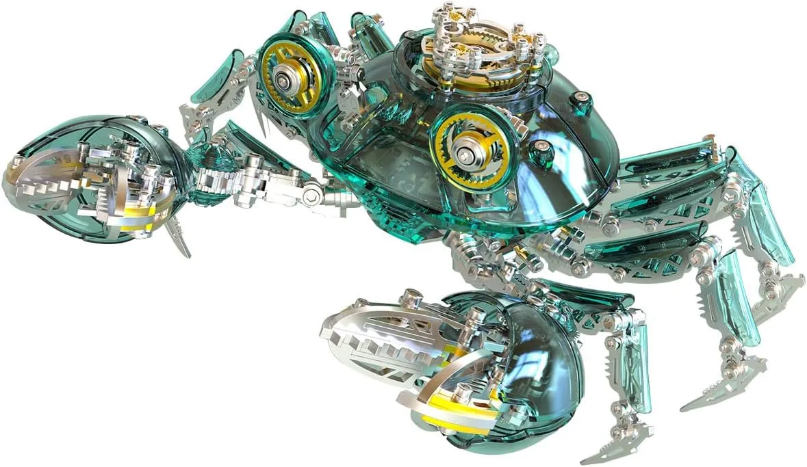 666PCS Steampunk Puzzle evident represent copious broadly generalist Crab 3D Jigsaw Assembly Animal, DIY Craft Toy Gift Ornament, KIT Version 3D Metal Puzzles for Adults, Mechanical Crab Metal Model Kit to Build, 