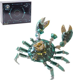 666PCS Steampunk Puzzle evident represent copious broadly generalist Crab 3D Jigsaw Assembly Animal, DIY Craft Toy Gift Ornament, KIT Version 3D Metal Puzzles for Adults, Mechanical Crab Metal Model Kit to Build, 