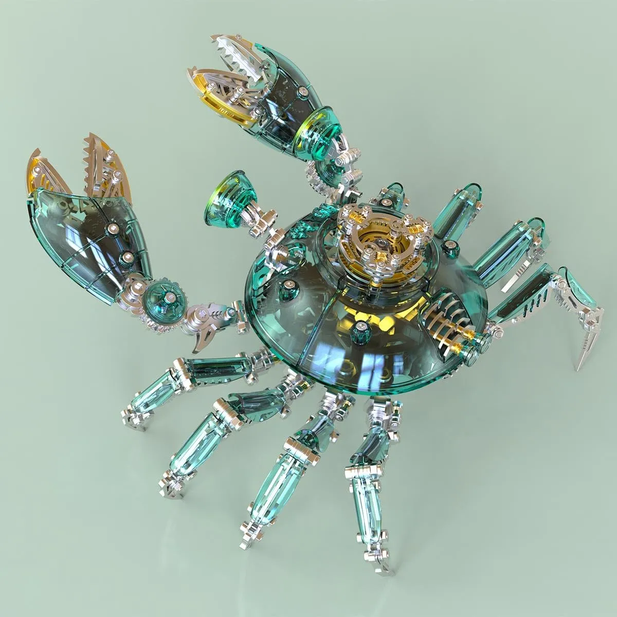 666PCS Steampunk Puzzle evident represent copious broadly generalist Crab 3D Jigsaw Assembly Animal, DIY Craft Toy Gift Ornament, KIT Version 3D Metal Puzzles for Adults, Mechanical Crab Metal Model Kit to Build, 