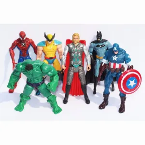 6X Marvel Hulk Captain Wolverine Batman Spiderman Figures