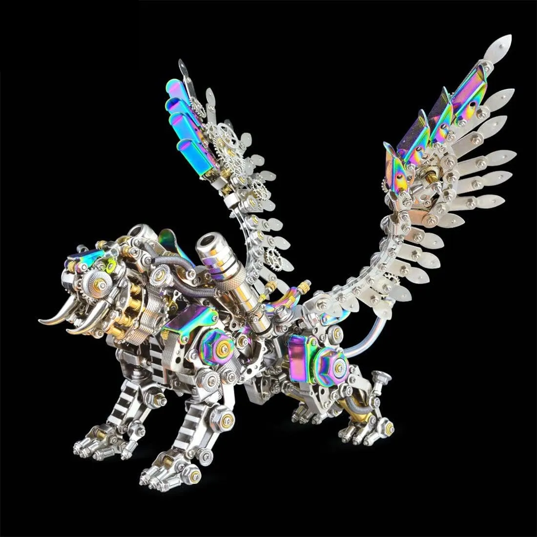 700  PCS DIY Assembly tepee Colorful Plating Bengal Tiger Model, Creative Desk Ornament for Home & Offices 3D Metal Puzzle for Adults, 