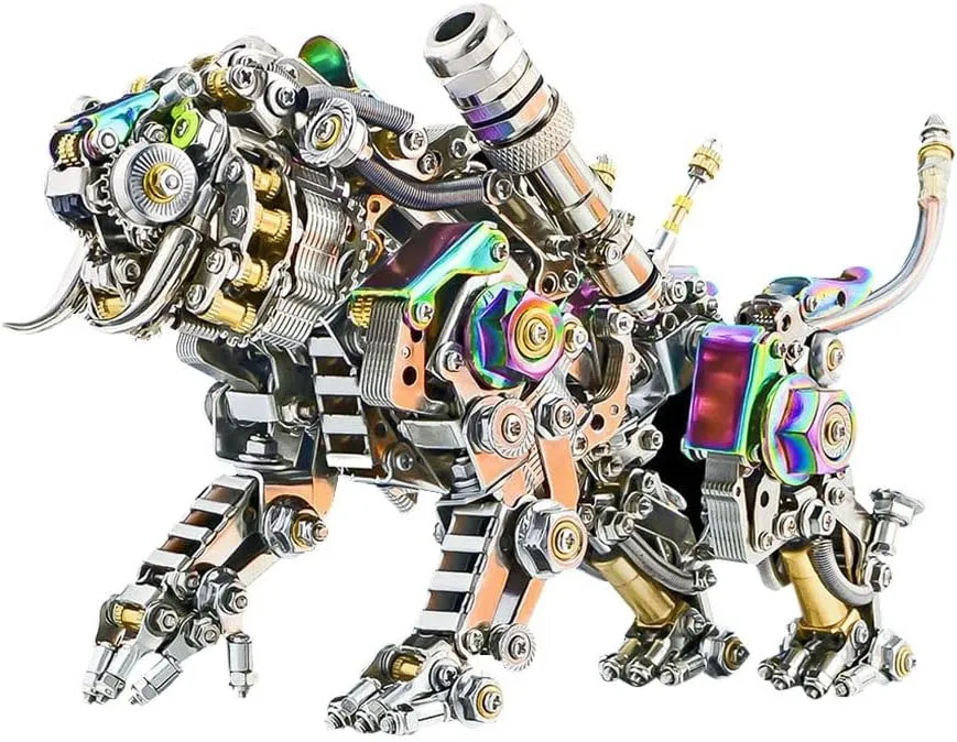 700  PCS DIY Assembly tepee Colorful Plating Bengal Tiger Model, Creative Desk Ornament for Home & Offices 3D Metal Puzzle for Adults, 