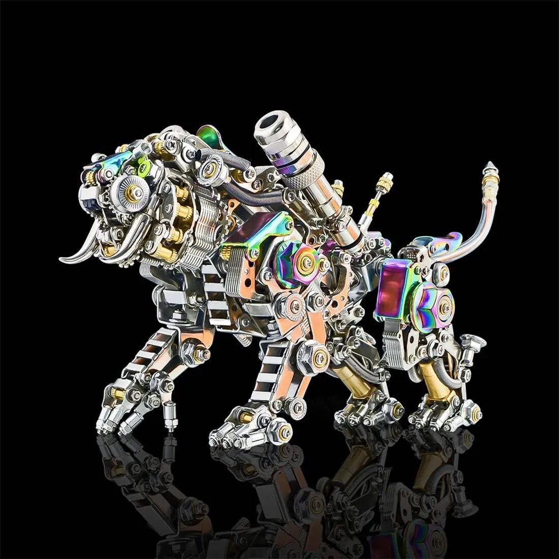 700  PCS DIY Assembly tepee Colorful Plating Bengal Tiger Model, Creative Desk Ornament for Home & Offices 3D Metal Puzzle for Adults, 
